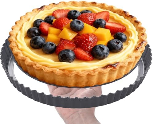 DATANYA Tart Pan 9 Inch Tart Pans Removable Bottom, Non-Stick Quiche