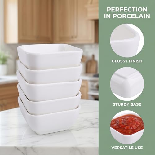 Lawei 12 Packs Ceramic Dip Bowls Set - 3 oz Condiments Server Dishes