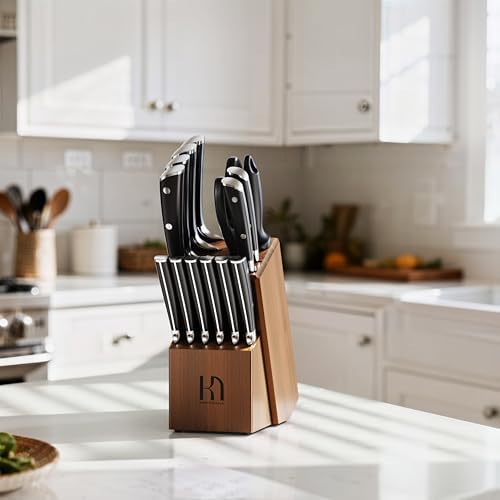 KnifeSaga 15 Pcs Japanese Knife Set with Sharpener