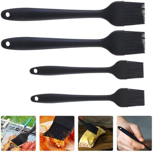 4 Piece Silicone Pastry Brush Set for Baking Kitchen Oil Application