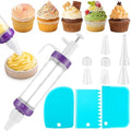 Cake Decorating Piping Kit with 7 Nozzles 3 Scrapers for Cupcake