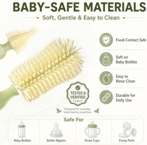 8-in-1 Baby Bottle Cleaning Kit, Portable Brush Set & Drying Rack