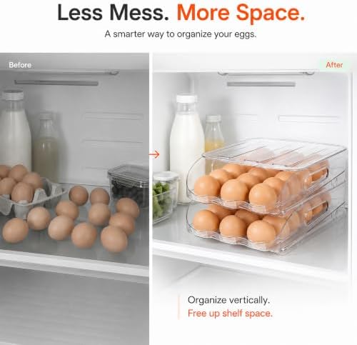 SMRCAD 36-Egg Holder for Fridge, Auto-Rolling