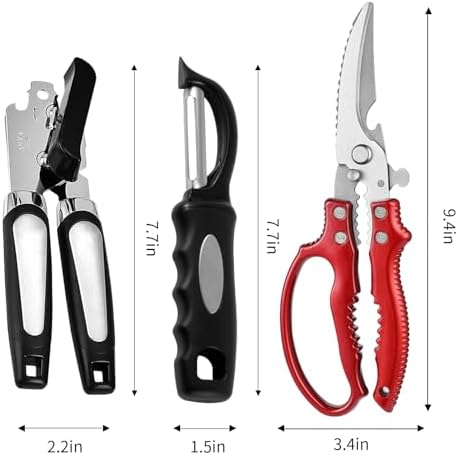 3-piece kitchen set include Kitchen Shears Peeler Can Opener