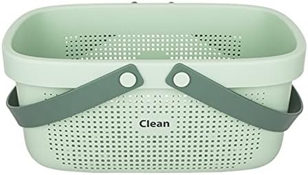 JiatuA Plastic Storage Basket with Handle, Green