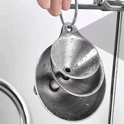 Stainless Steel Funnel Set, Three Sizes for Kitchen Liquid Transfer