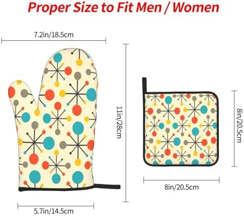 Mid Century Fifties Modern Atomic Retro Oven Mitts and Pot Holders