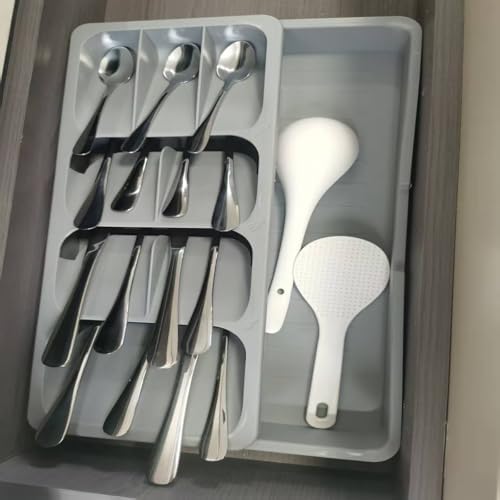 Expandable Cutlery Drawer Organizer, Adjustable Kitchen Drawer Tray