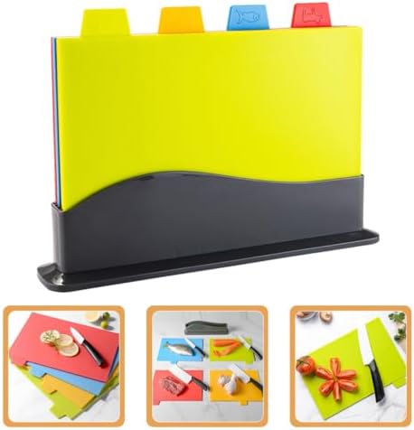 Cabilock Color-coded Kitchen Cutting Board Set 4pcs Plastic Chopping