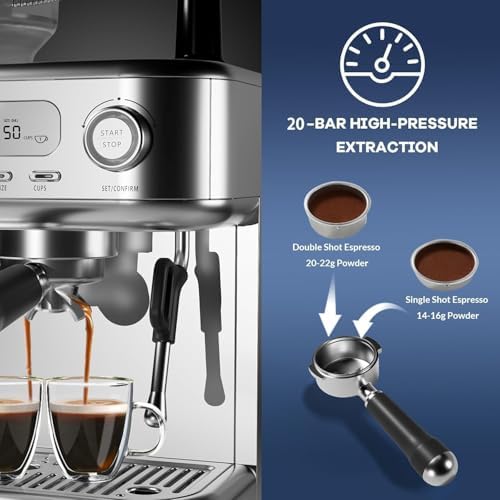 Towallmark 20 Bar Espresso Machine with Grinder