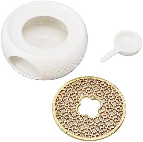 Gavigain Porcelain Teapot Heater, Hollow Frame Round Teapot Warmer