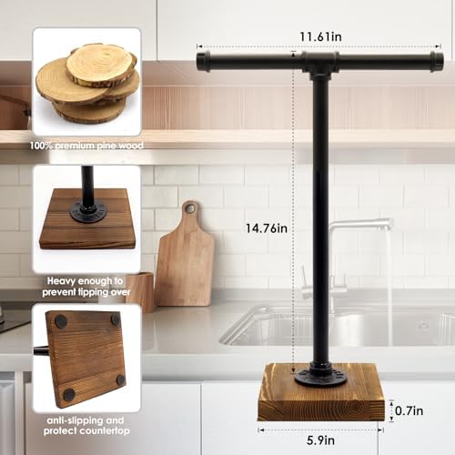 T-Shape 15'' Black Hand Towel Holder Stand
