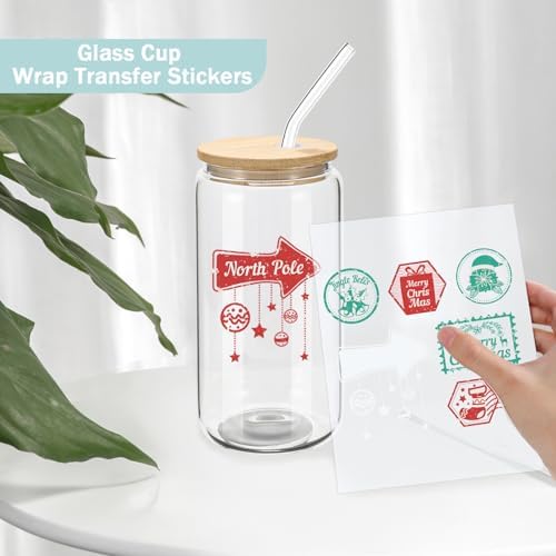 WHEATHUSK 20 Pack Glass Cups with Bamboo Lids and Glass Straws 16oz