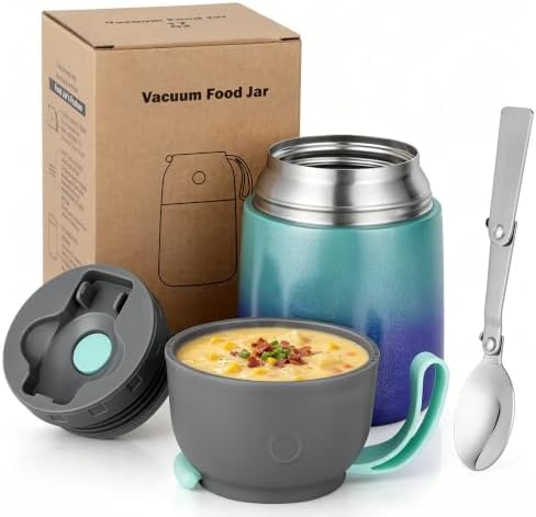 Insulated Thermo Soup Jar for Kids & Adults, 17 oz Stainless Steel