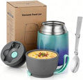 Insulated Thermo Soup Jar for Kids & Adults, 17 oz Stainless Steel