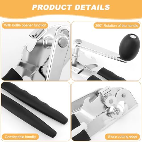Commercial Can Opener Heavy Duty, Hand Crank for Large Cans,2pcs