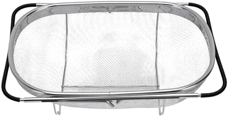 ASHATA Expandable Over Sink Colander, Large Stainless Steel Oval