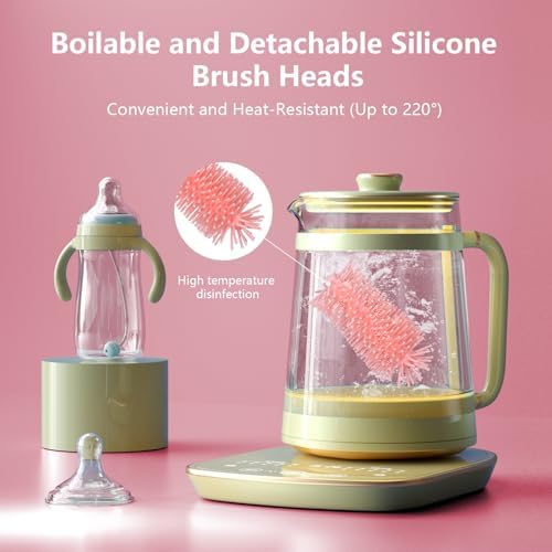Silicone Bottle Brush Set, Baby Bottle Cleaning Kit with Silicone