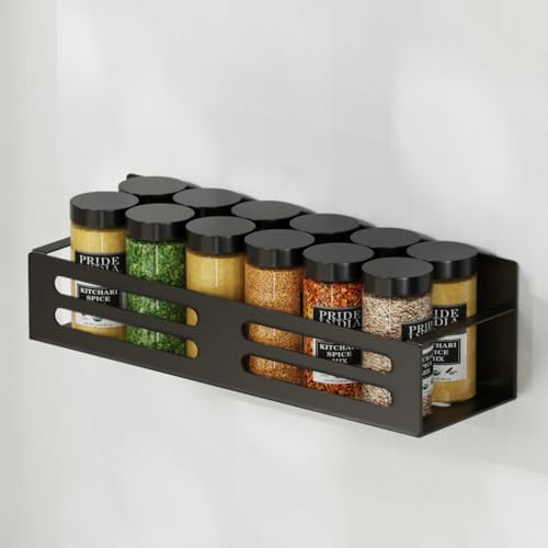 4 Pack Black Magnetic Spice Rack for Refrigerator
