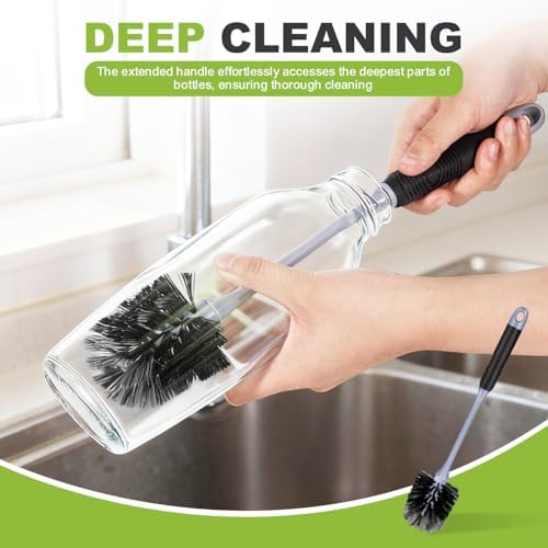 Long Handle Bottle Brush, Non-Scratching Water Bottle Brush Cleaner
