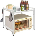 Extendable 2-Tier Microwave Oven Rack, White
