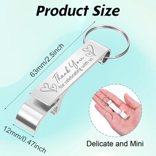 120 Pcs Bottle Opener Keychain, Wine Beer Opener Aluminum Thank You