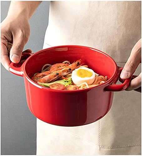 Chicken Salad Bowl Set Of 4 Ceramic Soup Bowls with Handles, Ceramic