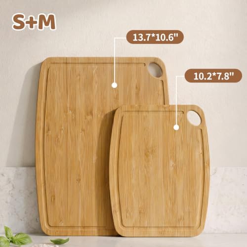Dishwasher Safe Cutting Board,Bamboo Cutting Board with Juice Groove