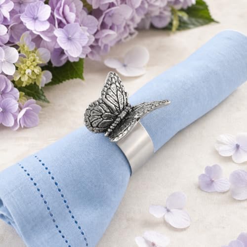 Arthur Court Butterfly Napkin Rings Set of 4 - Elegant Spring Table