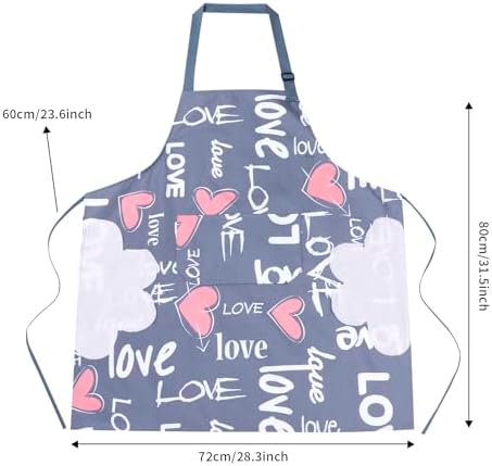 DILLMAN 2 Pack Floral Aprons with Pocket Blooming Womens Waterproof