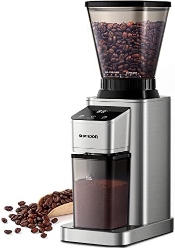 SHARDOR Conical Burr Coffee Bean Grinder, 48 Settings, Silver