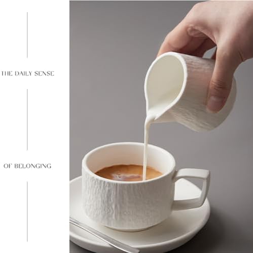 Rock Pattern Ceramic Milk Cup Set, 85ml and 130ml Iron Porcelain