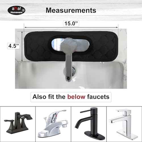 Bathroom Sink Splash Guard Oval-Hole Rectangle-Hole: AHA HOMEWARE