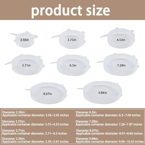 Silicone Stretch Lids, 6 Pcs, 3.75in