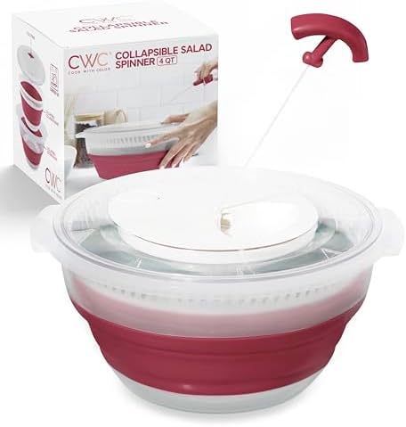 COOK WITH COLOR Collapsible Salad Spinner - 4 QT Space Saving Lettuce