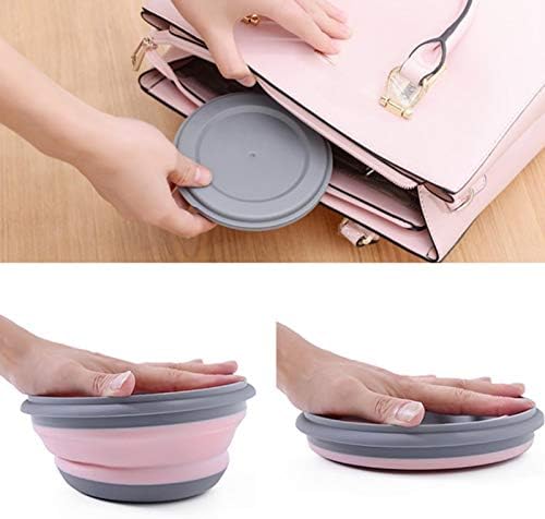 Folding Bowl, Portable Silicone Collapsible Travel Bowl Foldable Salad
