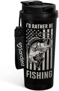 SANDJEST Fishing Tumbler - Stainless Steel 2-in-1 Lid Coffee Tumbler