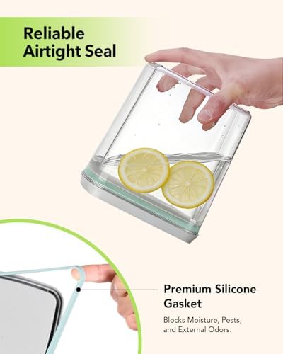 Airtight Food Storage Containers Set with One-Touch Lid, 2-Pack