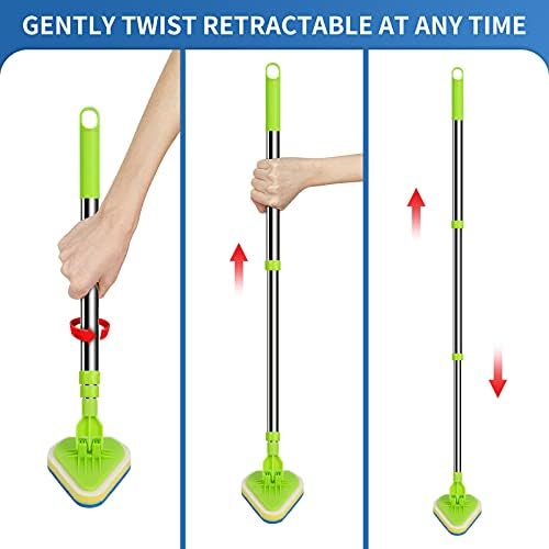 2 in 1 Scrub Cleaning Brush with 37” Extendable Handle