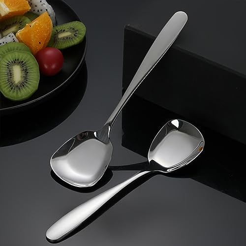 Ouliget Square Head Spoons, Korean style Square Sugar Spoon,Thick