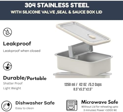 Modaniam Stainless Steel Bento Box, Stainless Steel Lunch Box for