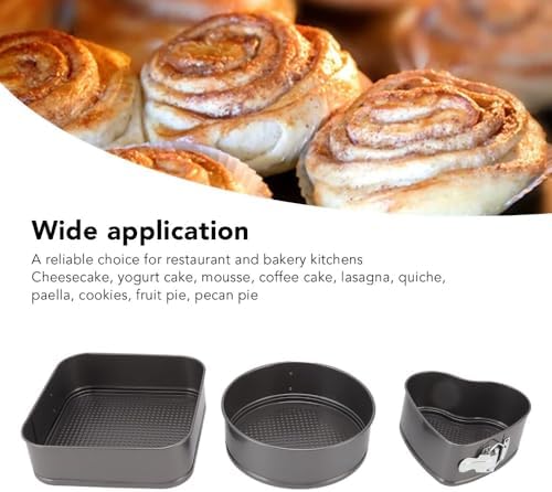 Cake Pan Set - Carbon Steel Nonstick Round Heart Square Shapes Baking