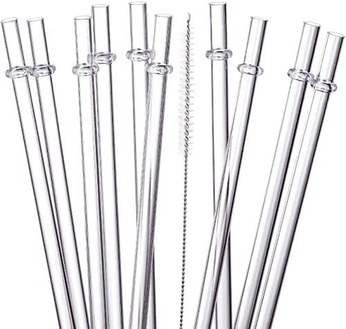 24 Pack, HIGHLY Transparent Reusable Plastic Straws with 4 Cleaning