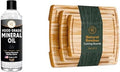 Bambüsi Bamboo Cutting Board Set & Mineral Oil - 3-Piece Wood Cutting