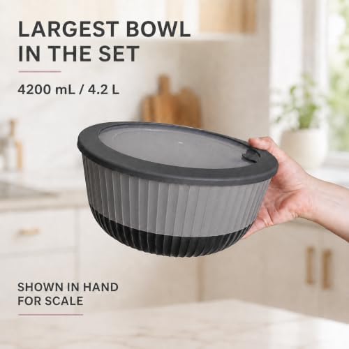 Dora Plastic Mixing Bowls with Lids, 8-Piece Airtight Leak-Proof