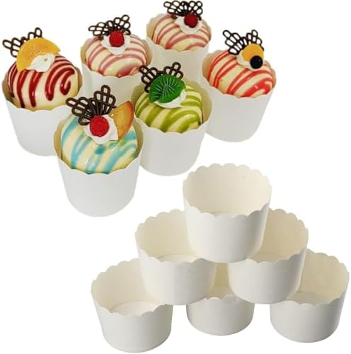 50 Pcs Paper Baking Cup, Large Oil Proof Cake Cup, Baking Cup Paper