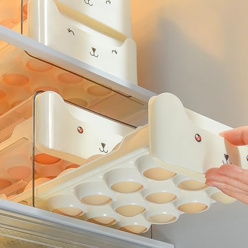 Refrigerator Egg Storage Box, Large Capacity Double Layer Drawer Egg