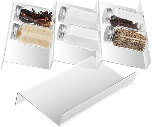 KICHOUSE 4 Pack Acrylic Spice Rack Organizer for Drawer Storage