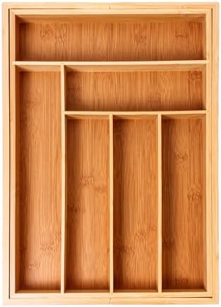 BergHOFF Bamboo 8-Slot Expandable Flatware Organizer Fits Most Kitchen