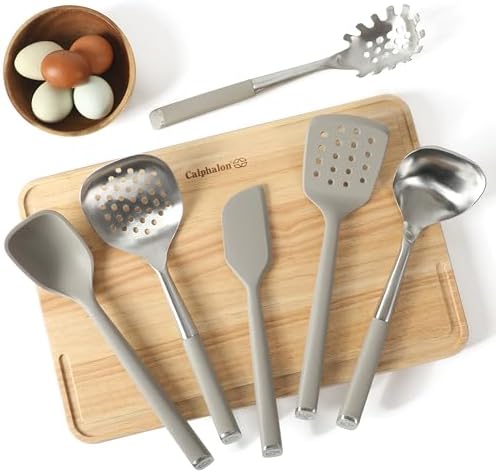 Calphalon Edge 6-Piece Kitchen Tool Set, Taupe